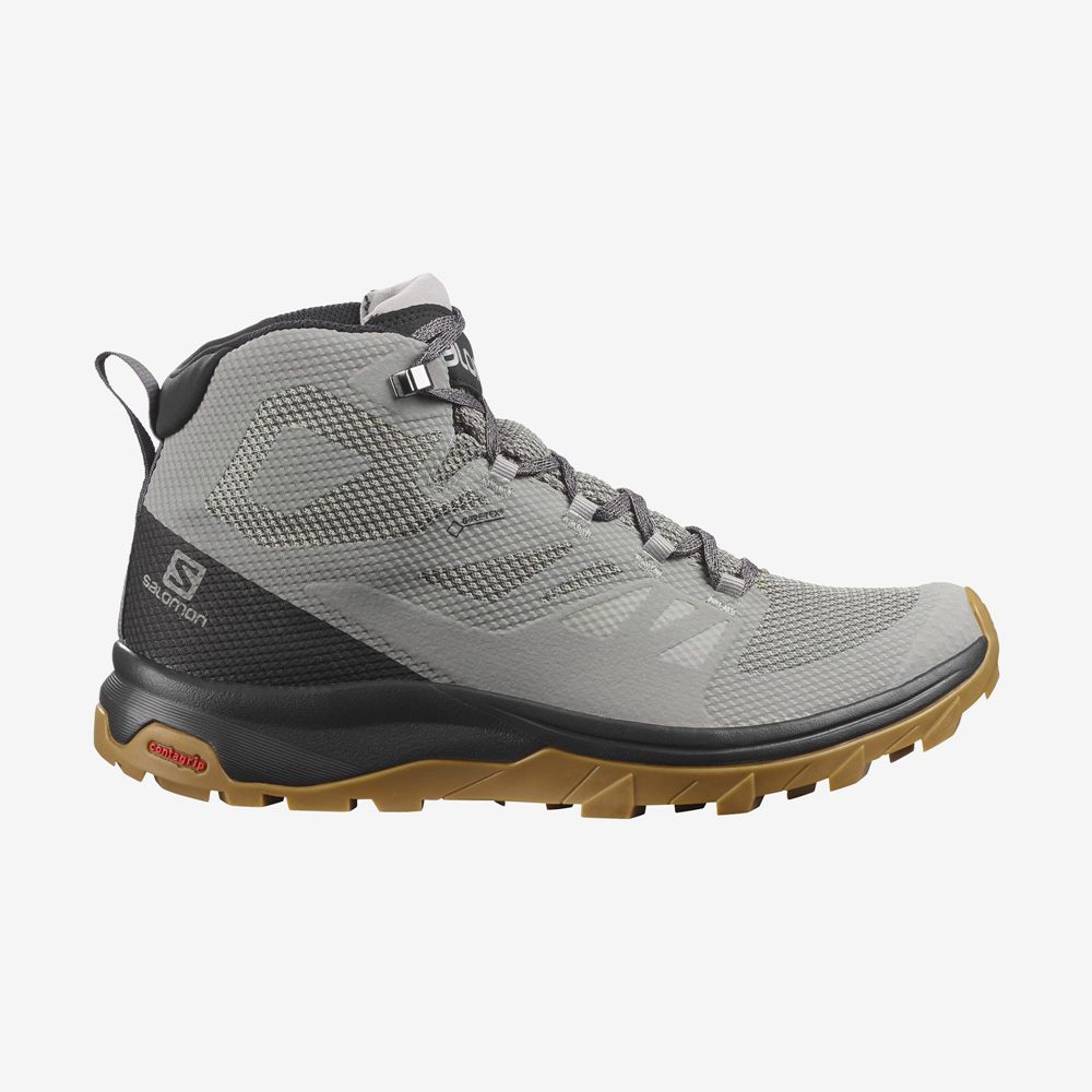 Botas De Montaña Salomon Hombre Gris - Salomon Argentina OUTLINE MID GORE-TE,807615-CPV